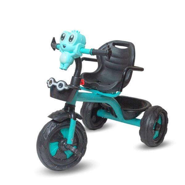 Cute Cartoon Face Tricycle for Kids Double Basket Storage Tricycle for Baby boy or Baby Girl Kids trikes or Toddler Tricycle for 1-4 Years Kids (Green)