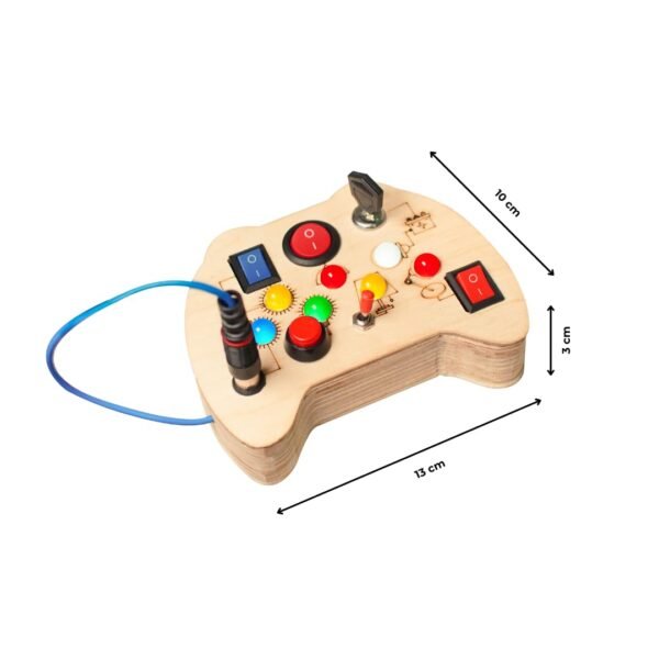 Toys Busy Board Game Pad V2 with Led Light,Sensory Toys for Toddlers,Kids,Montessori Toys with Toggle Switch,Travel Toys for Educational Activities for 1-6 Year Old Boys & Girls,Beige - Image 2
