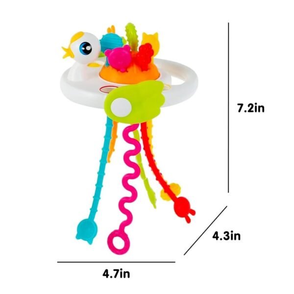 Sensory Silicone Pull String Toy for Toddlers | Montessori Honeybee Teething & Travel Toy for Babies 6-12 Months | Developmental Toy for Kids Aged 1-3 Years | Ideal Baby Gift (Silver) - Image 2