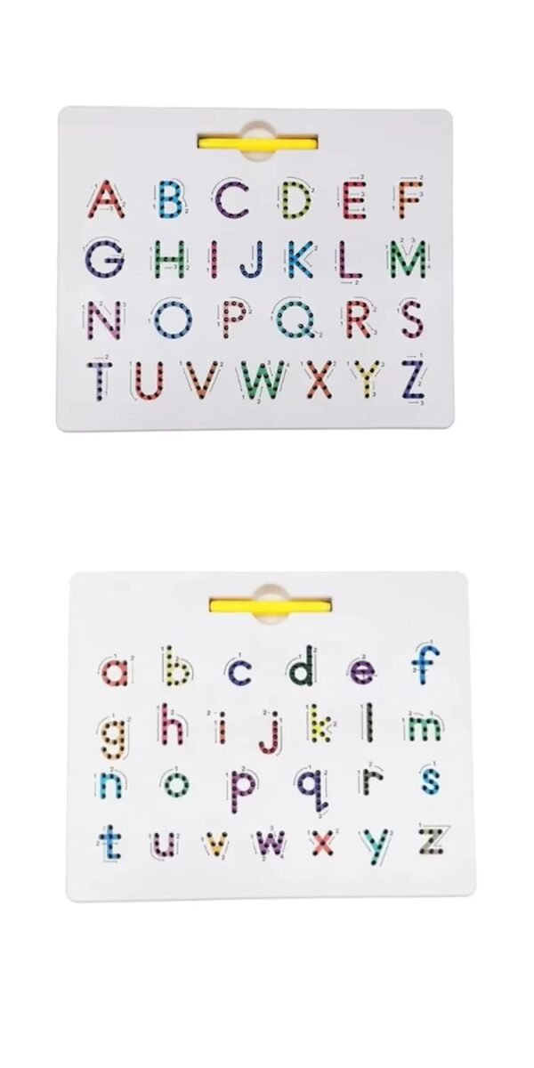 Magnetic Alphabet Tracing Board, Double-Sided 2-in-1 Learning & Writing Board, STEM Toy for Toddlers, Letter & Number Tracing Board with Magnet & Stylus Pen, Montessori Educational Toy - Image 6