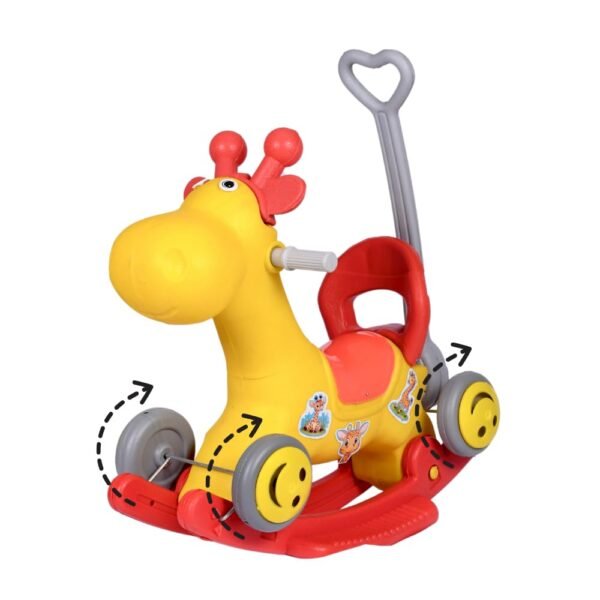 Yelloon Dino 2-1 Ride on and Rocker Toy | for 2-5 Years Old Kids | Baby Cycle | Rocking Toys | Birthday Gifts for Girls and Boys | Detachable Parental Handle - Image 3