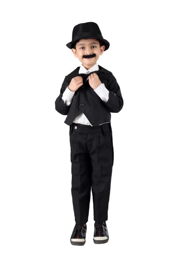 BookMyCostume Charlie Chaplin Famous Comic Character Kids Fancy Dress Costume | Without Stick 7-8 years - Image 6