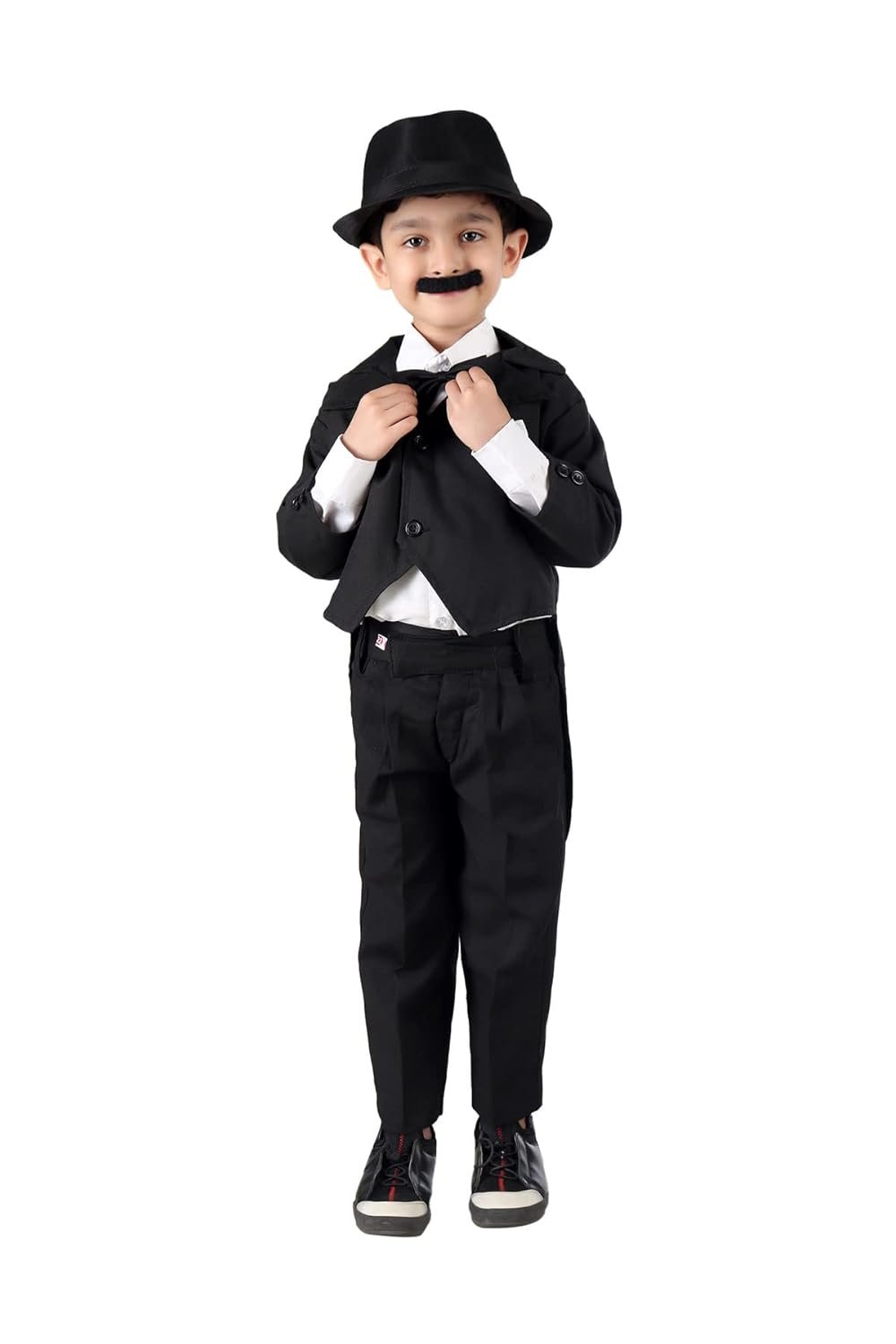 BookMyCostume Charlie Chaplin Famous Comic Character Kids Fancy Dress Costume | Without Stick 7-8 years - Image 6