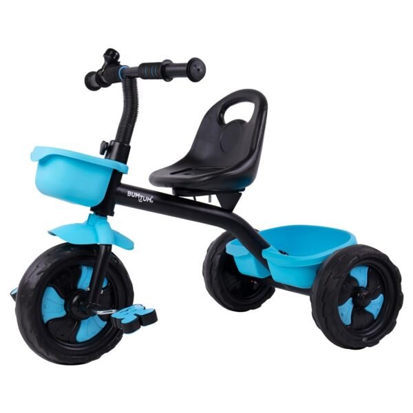 Bumtum Tricycle Ride | Play & Plug Cycle for Kids | 2-5 Years - Tricycles for Boy & Girl | Sturdy Designs with Storage Box, Horn and Guarded Seats, Heavy Wheels (Blue) - Pack of 1