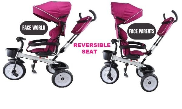 JoyRide Plug N Play Kids/Baby Tricycle with Parental Control, Storage Basket, Canopy, Cushion Seat and Seat Belt with Safety Guard for 12 to 48 Months Boys/Girls/Carrying Capacity 30 Kgs - Image 3