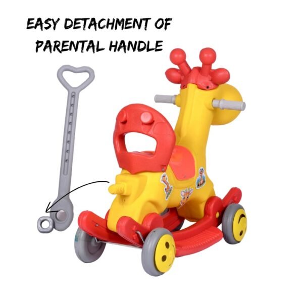 Yelloon Dino 2-1 Ride on and Rocker Toy | for 2-5 Years Old Kids | Baby Cycle | Rocking Toys | Birthday Gifts for Girls and Boys | Detachable Parental Handle - Image 4