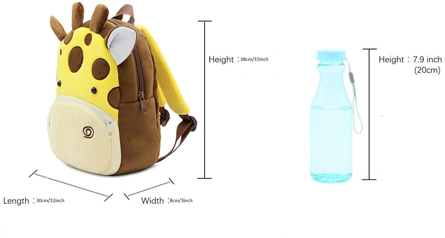 blue tree Cute Kids Backpack Toddler Bag Plush Animal Cartoon Mini Travel Bag For Baby Girl Boy 1-6 Years (Giraffe),Brown