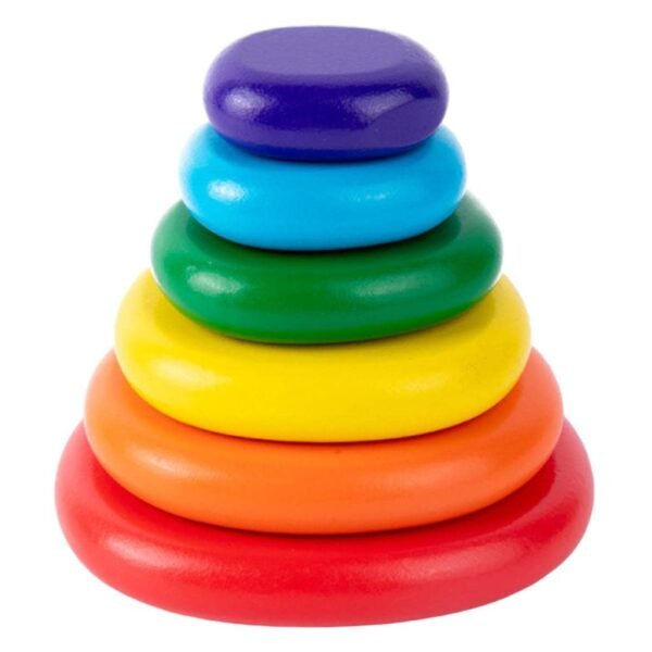 bnf® Wood Stacking Blocks Balancing Stone for Boy and Girl Fine Motor Skill Toy 6pcs Rainbow Baby | Toys for Baby | Developmental Baby Toys - Image 6