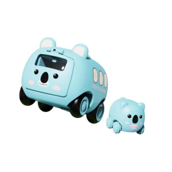 Toy Baby Press Car Interactive Cartoon Inertia Bus for Children Kids 1+ Year Old Green - Image 4