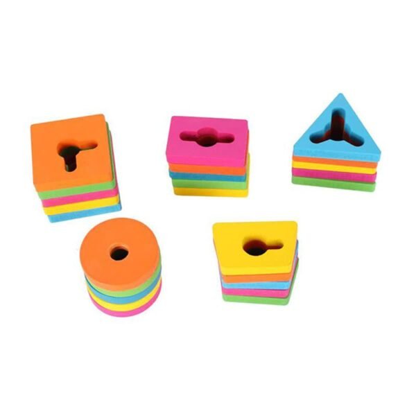 Wooden 4 Shape Sorting & Stacking Toys for Toddlers, Montessori Color Recognition Stacker, Early Educational Blocks Puzzles 1-3 Years Old Age Boys and Girls (4 Shapes) (20 pieces) - Image 4