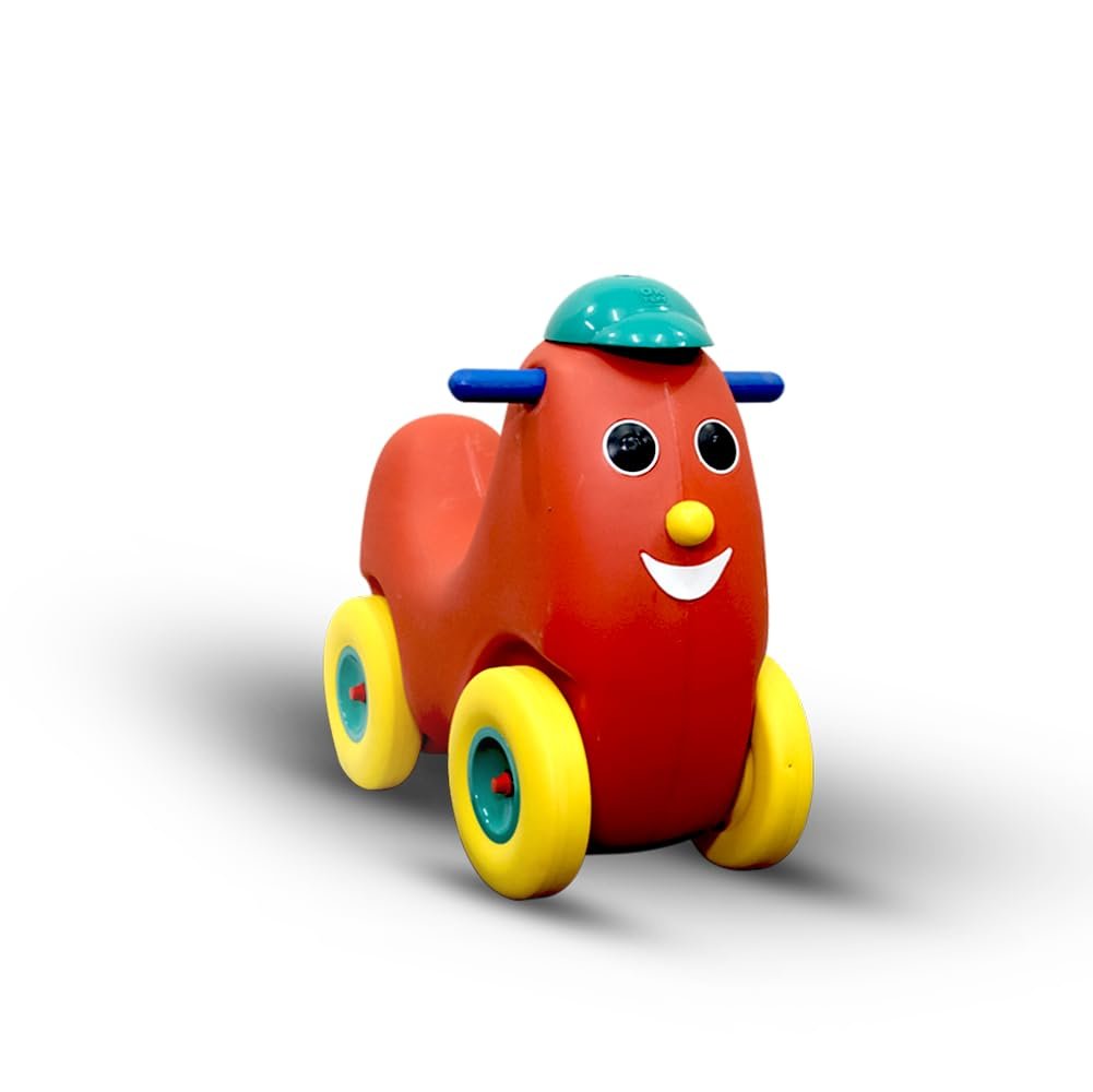 OK Play Humpty Dumpty Push Rider for Kids, Pony Ride On Toy with Curved Seat, Indoors and Outdoors, Rocker Cum Rider-Kids Ride On Push Car Toy Toddler Baby, 2+ Years (Red)