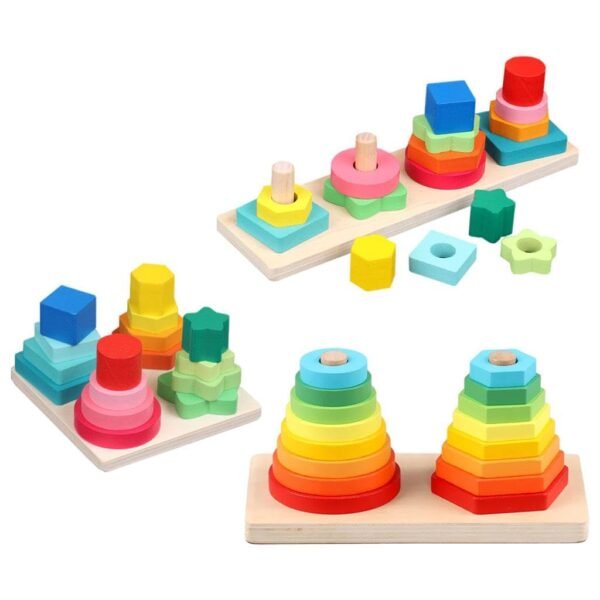 bnf® Geometric Stacker Column Building Blocks for Preschool Toddlers 1-3 Children 2 Towers Baby | Toys for Baby | Developmental Baby Toys - Image 6