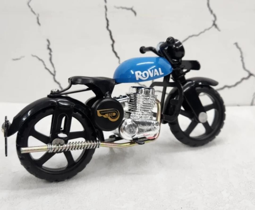 High Hills Metal Miniature Bike Toy for Kids Push Scale Model Motorcycle Toy Vehicles for Kids Pull Push Toy Vehicle Playset Motorcycle Bike for Kids 2+Years Boys Girls (Sky Blue, Pack of 1) - Image 2