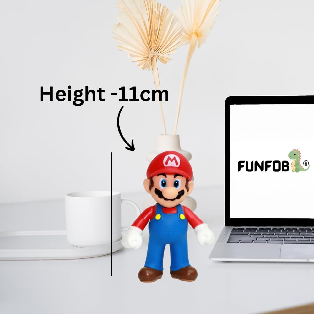 Mario Toys Action Figures Height -11CM Collectible Gifting PVC Multicolour (Mario Red) - Image 4