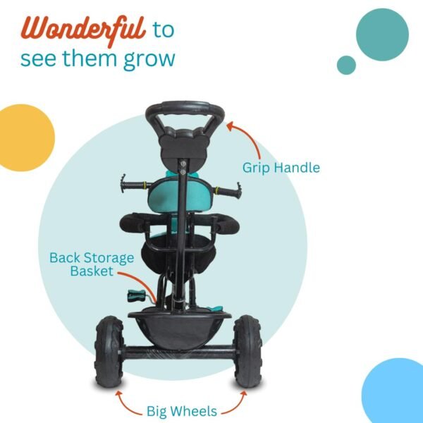 Tricycle for Kids Double Basket Storage | Tricycle with Parent Control | Tricycle for Baby boy or Baby Girl Kids trikes or Toddler Tricycle for 1-4 Years Kids - Image 6