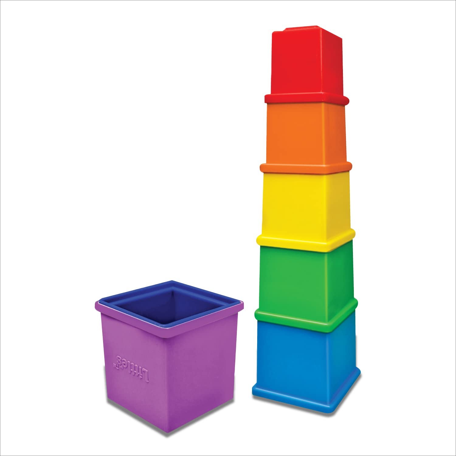 Little\'s Rainbow Stacking Cubes I Activity Toy for Babies I Multicolor I Infant & Preschool Toys I Develops Motor & Reasoning Skills(7 Pieces) - Image 3