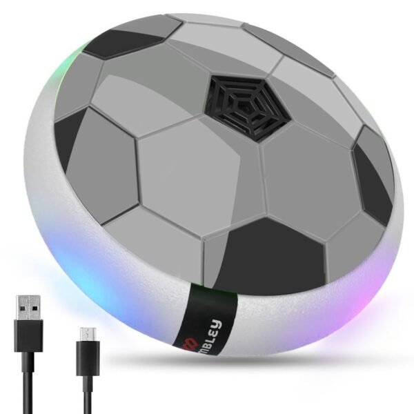 Wembley C-Type USB Rechargeable Battery Powered Hover Football Indoor Electric Floating Hover Ball Soccer | Smart Air Football | Fun Game for Kids Toys for Boys and Girls - Grey