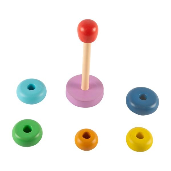 Wooden Rainbow Stacking Toy for Kids - (1 Year+) - Montessori Toys for Toddlers 1-3 Years Old and Up - Multicolor - Pack of 1 - Develop Fine Motor Skills - Image 4