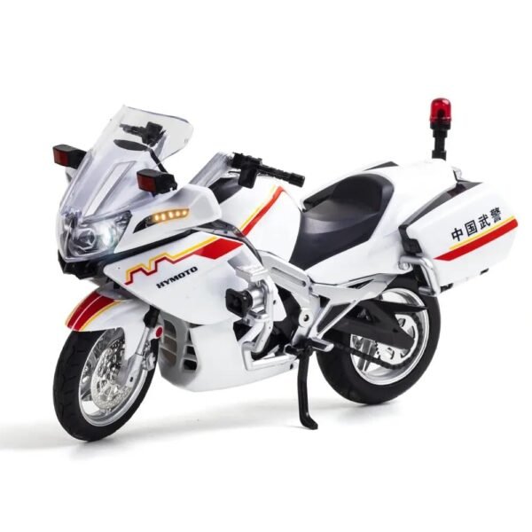 Police Motorcycle Toy - Pull Back Motorcycle Toys, Tiny Gift with Music Lighting, Latte Motorcycles Toy for Kids Boys Age 3-8 Year Old [New] (1:12 National Guard 650G Escort-White)