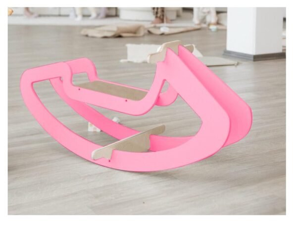 Wooden Rocking Horse for Kids 1-5 Years Old, Wooden Rocking Horse for Kids, Wooden Rocking Chair, Rocking Toys for Babies, Children\'s Playground Toy (Pink)