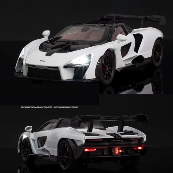 Compatible for 1:24 Mclaren Senna Toy Car Model, Diecast Collectible Pull Back Model Car with Sound and Light, Toy Gift Vehicles for Adults Kids Boys Girls?Black?