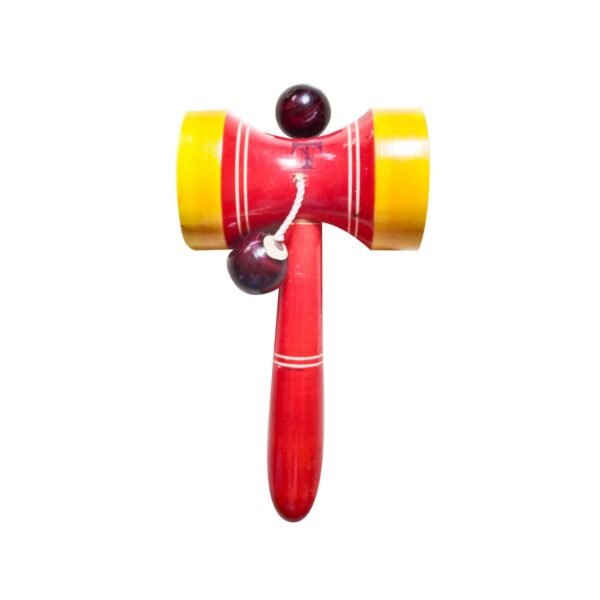 Nimalan\'s Toys Colourful Wooden Baby Rattle Toy - Hand Crafted Rattle Set for Kids - Musical Toy for Newly Born - Pack 0f 5 (TIK,2bell,dumura,Hand,teether spl) - Image 3