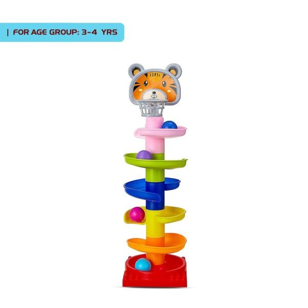 Amazon Brand - Jam & Honey | Rolling and Swirling Ramp Drop Toy for 3-4 Year Kids | 5 Layers. 4 Balls - Image 3