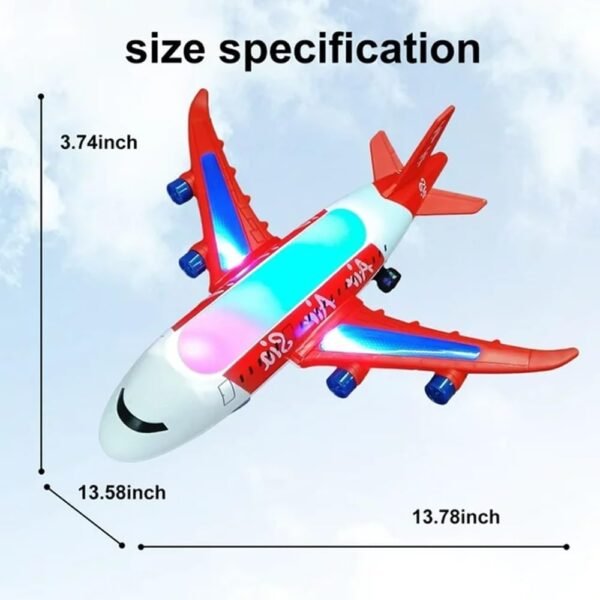 Bump & Go Action Musical Airplanes Toy with Flashing Lights & Sounds, Up and Down Feature Toddler Toys for 3-5 Years Old Boys Girls - Image 2