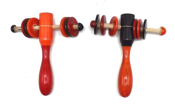 Wooden Baby Rattle Toys for Infants/New Born Babies (0+ Years) - Hand Rattle Set of 2 pcs - Discover Sounds, Develops Sensory Skills