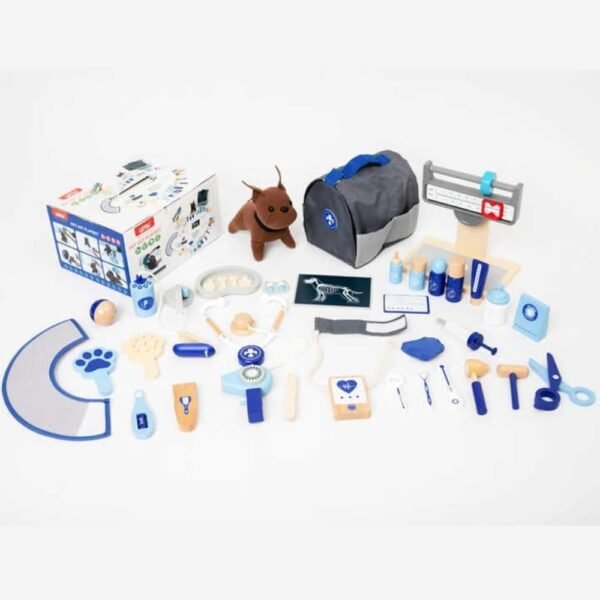 Wudly Doctor Kit for Kids, Wooden Pretend Play 37 Pcs, Pet Doctor Playset for Toddlers, Montessori Toys Dentist Kit for 3-8 Years Old Boys and Girls - Image 6