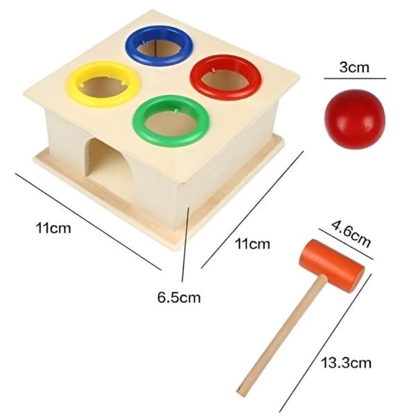 Wooden Hammer Ball Toy for Kids 2 Years | Montessori Toys for 1+ Year Old Boy | Hand-Eye Coordination & Sensory Toy | Activity Game & Pounding Toy for Toddlers - Image 2