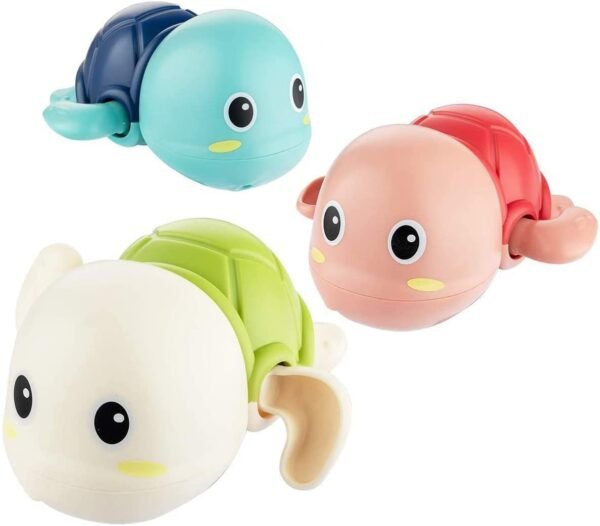 Kids Playing Swimming Turtle/Boat/Penguin Bath Toy,Wind Up Water Floating Toys,Bathtub Water Toys forToddlers Bathing Toys for Baby for 0-3 Years (Turtle, 1)