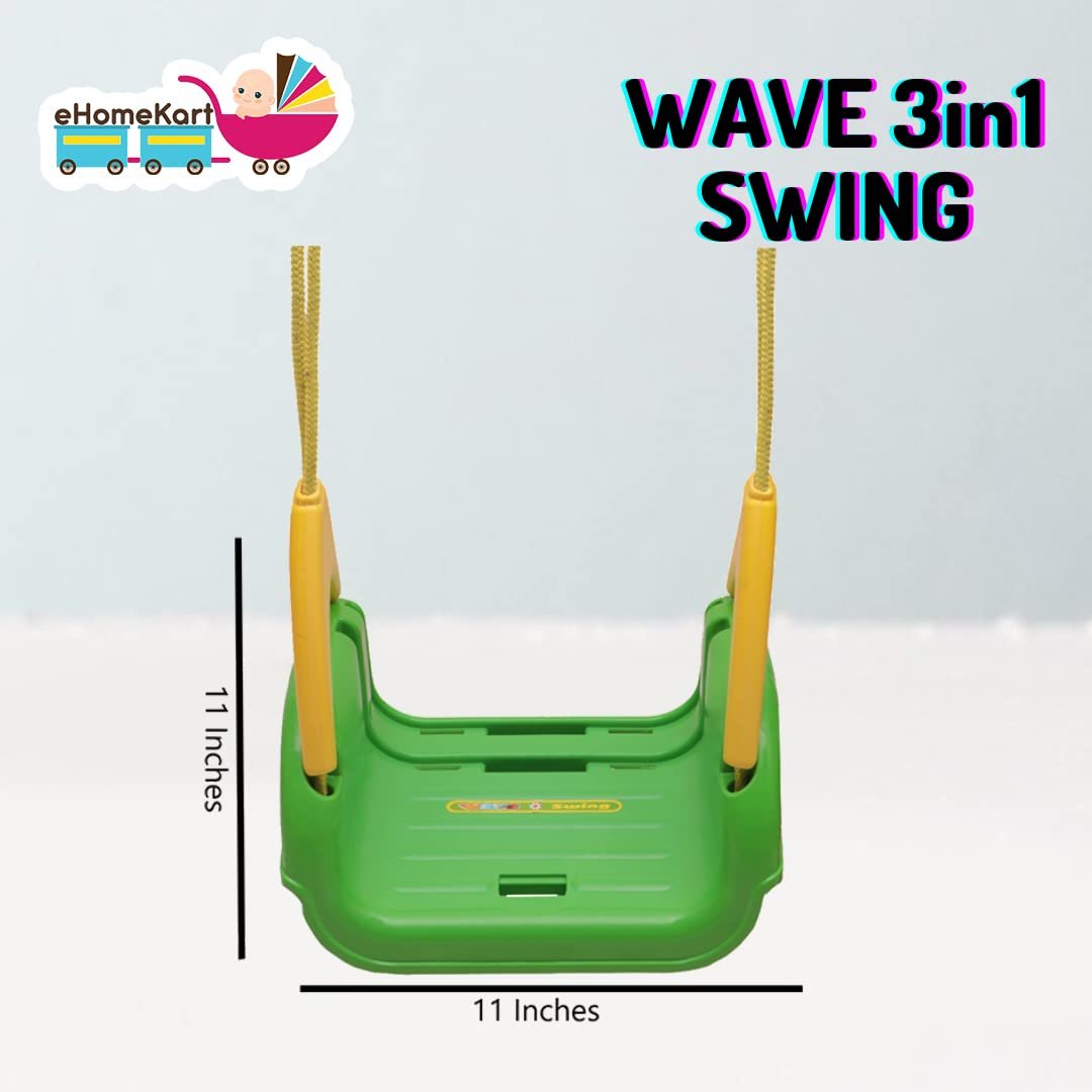 eHomeKart Swing for Kids - 3-in-1 Adjustable Baby Swing Toy for Indoor and Outdoor - for Boys and Girls of Age 6 Months+ (Green) - Image 3