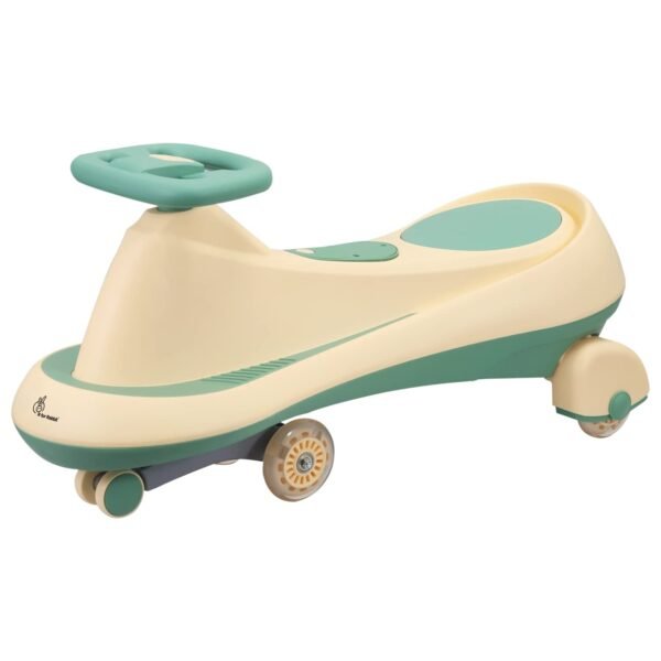 R for Rabbit Iya Iya Drift Swing Car for Kids, Twister Magic Ride on Panda Car with Scratch Free PU LED Wheel for 3+ Years Baby Boy & Girl, Weight Capacity Upto 125KG (Peach Green) - Image 4