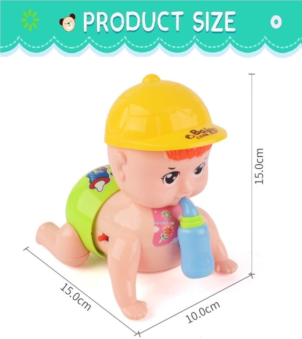 FunClub Crawling Baby Toy for Babies Kids Musical Toy for Kids Baby Doll Toy Crawling Toy for 6 Month Old Baby Musical Toy for Infants Musical Toy for Babies with Light Sound Toy Moving Toys-Best Gift - Image 2