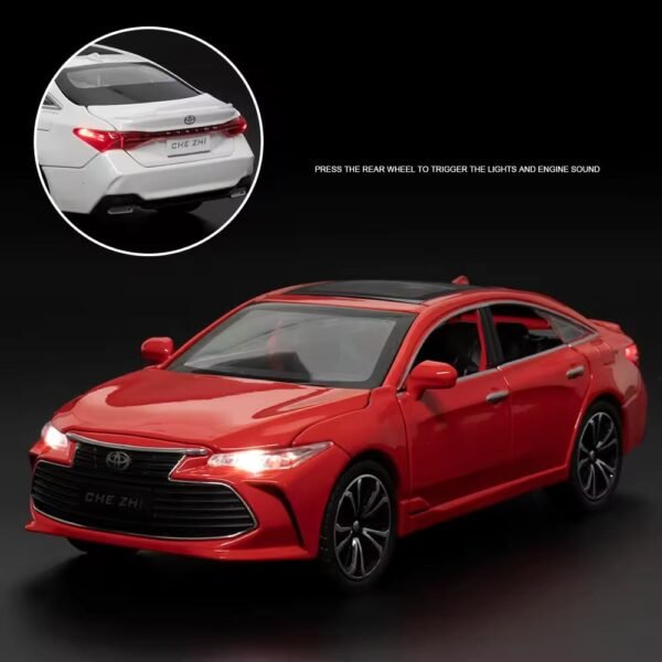 Toy Car 1:24 Toyota Avalon Metal Alloy Diecast Car Model Miniature Model with Sound Light Model Boys Toys for Children\'s/ (Multi Colour) (Heavy Material) - Image 4