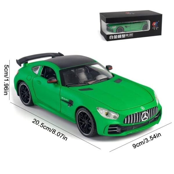 1:24 Diecast Model Alloy Mrcedes AMG GTR Alloy Metal Pull Back with 6 Openable Doors & Sound Light Toy car for Kids Best Gift Toys for Kids Boys (Green) - Image 2