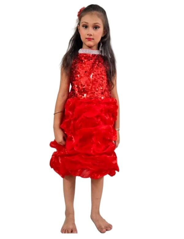 BookMyCostume Red Balloon Frock Western Dance Costume Dress for Girls - Premium - Image 6
