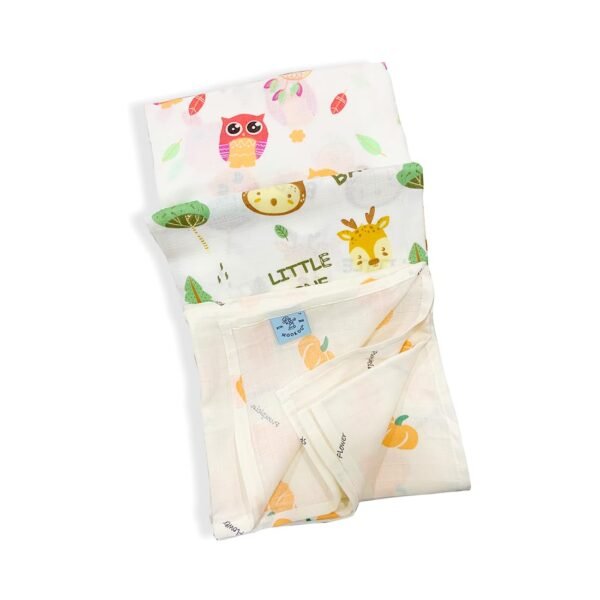 Baby Muslin Bath Towel for Newborn Baby | Gentle & Ultra-Absorbent | Muslin Cloth Bath Towel for Newborns | Bat-Pumpkin-Owl Design | Pack of 3 |
