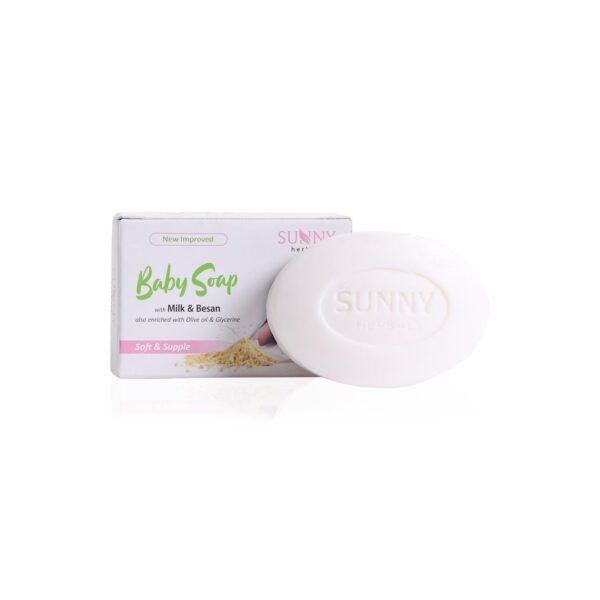 Sunny Herbals Baby Care Soap for Soft & Gentle Baby Skin | With Milk & Besan | Enriched With Olive Oil & Glycerine, 75 gm (Pack of 4) - Image 3