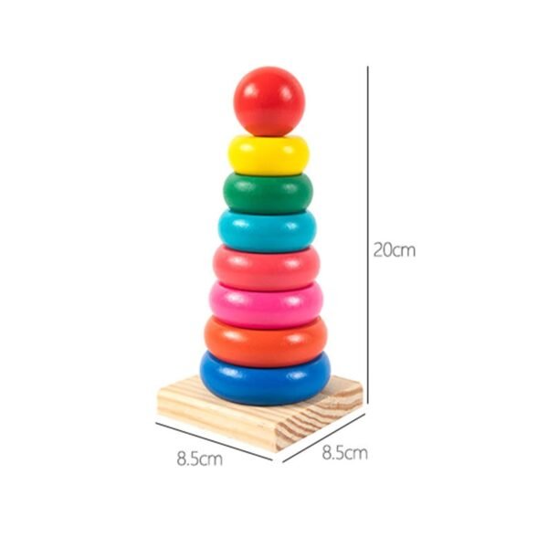 Toy Stacking Toy Sensory Toy Stacking Toy for Kids for Children Boys Girls Gifts 8.5x8.5x20cm Rainbow Tower - Image 4