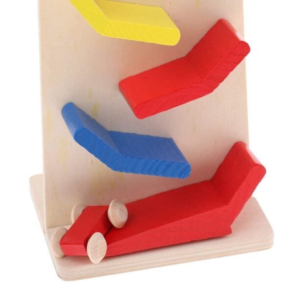 Wooden Slippery Cars Gravity Track Set Cars Race Track Playset 31 x 9 x 12 CM Pack of 1 | Wooden Race Track Car Ramp Toys for 1 to 2 Years Old Baby Motor Skills Race Tracks Car Ramp Vehicle - Image 5