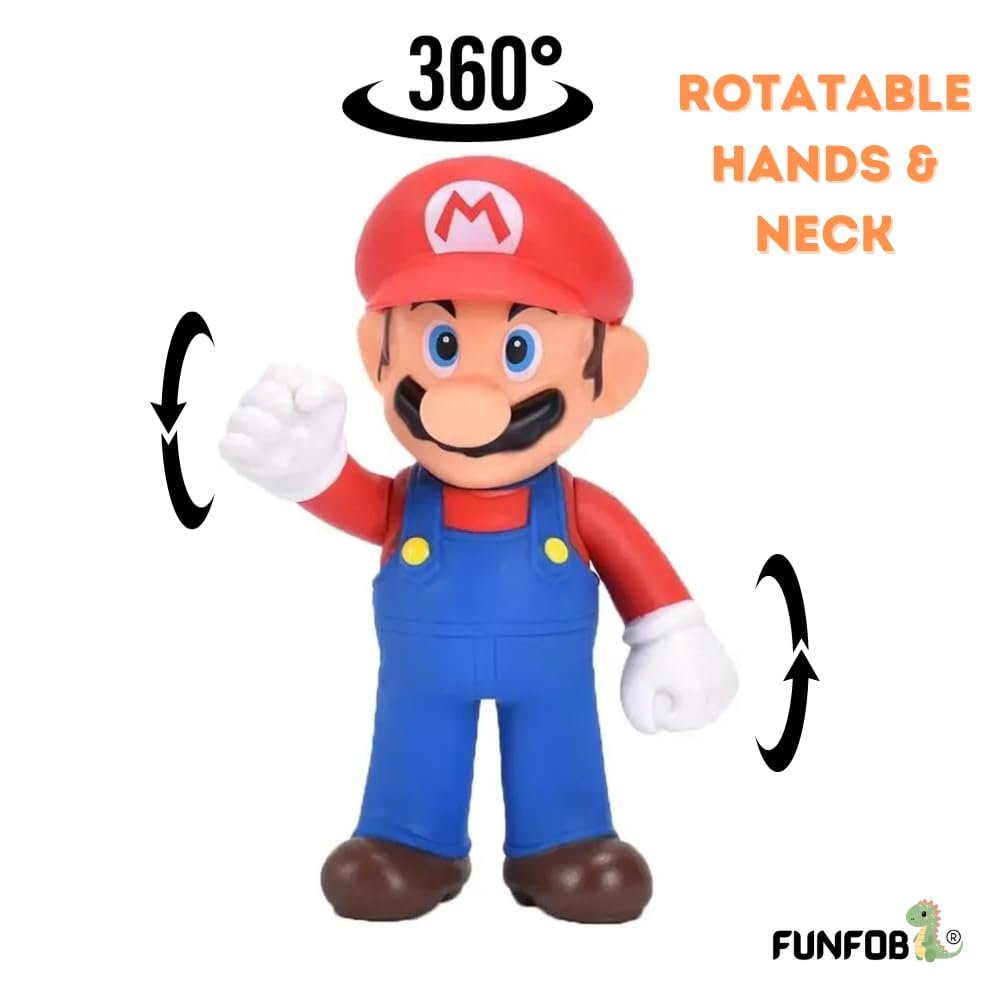Mario Toys Action Figures Height -11CM Collectible Gifting PVC Multicolour (Mario Red) - Image 2