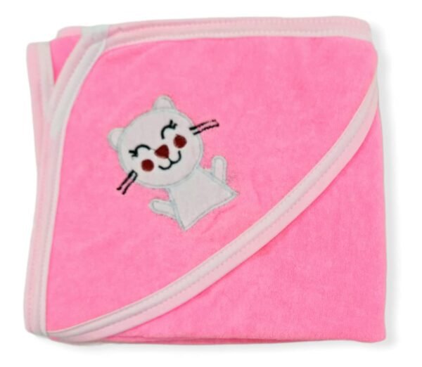 First Kick Baby Cotton Bath Towels New Born Combo Pack Of Hooded Soft Wrapping Towel Pack Of 2(70 Cm X 66 Cm) Set Of 2, Pink - Image 3