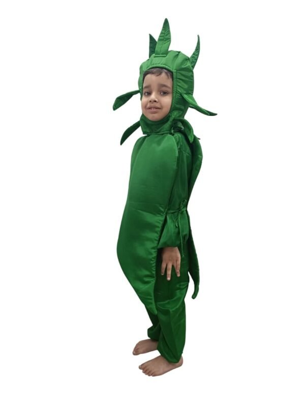 BookMyCostume Green Chilli Hari Mirch Vegetable Kids Fancy Dress Costume - Image 4