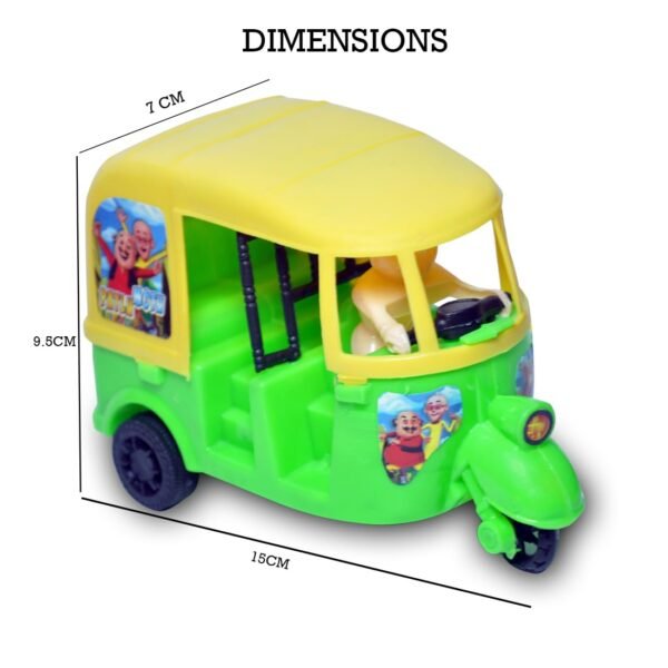 Arb Toys Pull Back Plastic Auto Rickshaw Model Toy - Perfect For Playtime Adventures, Ideal Toy For Boys & Girls 2 Years Above (Pack Of 1) Color May Vary (Green) - Kids - Image 3