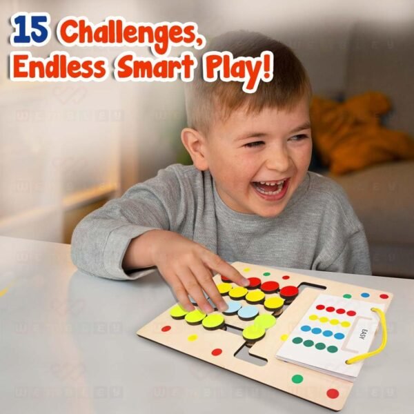 Wembley Kids Montessori Puzzle Game Learning Toy for Kids Age 3-8 Years Color and Pattern Matching Logic Brain Game Preschool Educational Activity Travel Toys for 4,5,6,7,8 Birthday Gift for Boy Girl - Image 6