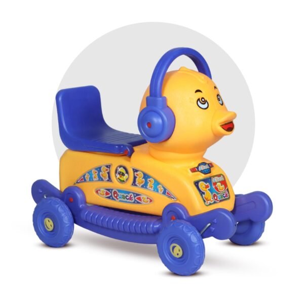 Quack Duck Rider for Kids 1-3 Years Old 2-in-1 Rocker/Ride-Ons & Wagons Non Battery Operated Rideon (Blue & Orange)