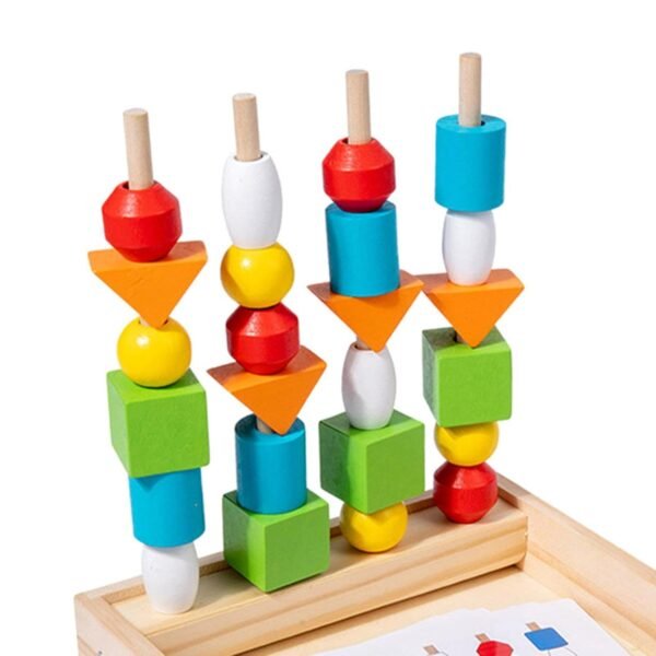 bnf® Montessori Wooden Beads Sequencing Toy Set Lacing Beads for 1 2 3 4 5 6 Kids - Image 3