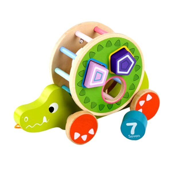 bnf® Wooden Trailer Toy Creative for Kids Age 0-3 Years Crocodile Baby | Toys for Baby | Developmental Baby Toys - Image 2